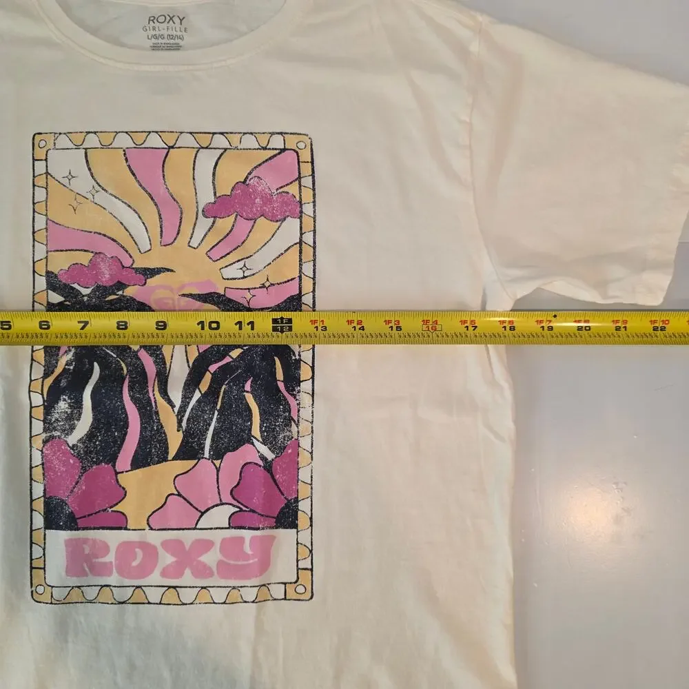 Roxy Girl Retro Tropical Tarot Card Graphic Tee L
